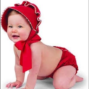 Mud Pie Christmas Red Corduroy Bonnet